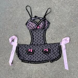 Victoria's Secret Sexy Little Things Maid Lingerie Set 36B